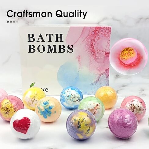 iHave Bath Bombs للنساء، 12 مجموعة قنابل حمام صغيرة، مجموعة هدايا سبا للنساء، قنابل حمام طبيعية مصنوعة يدويًا غنية بالزيوت العطرية، هدايا رومانسية لها متعددة الألوان in Kuwait