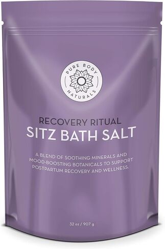 Pure Body Naturals Sitz Bath Salt – Postpartum Care and Hemorrhoid Treatment – Natural Soak for Self Care and Hemmoroid Treatment - Post Partum Essentials, 32 Oz in Saudi Arabia