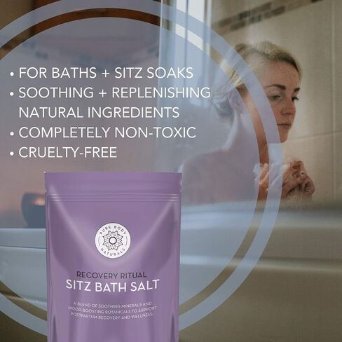 Pure Body Naturals Sitz Bath Salt – Postpartum Care and Hemorrhoid Treatment – Natural Soak for Self Care and Hemmoroid Treatment - Post Partum Essentials, 32 Oz in Saudi Arabia