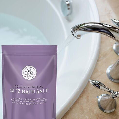 Pure Body Naturals Sitz Bath Salt – Postpartum Care and Hemorrhoid Treatment – Natural Soak for Self Care and Hemmoroid Treatment - Post Partum Essentials, 32 Oz in Saudi Arabia