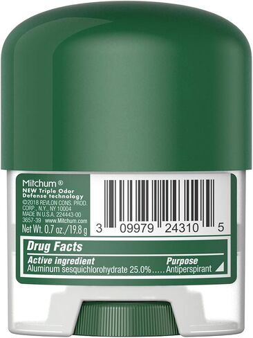Mitchum Antiperspirant Deodorant Stick for Men, Triple Odor Defense Gel, 48 Hr Protection, Dermatologist Tested, Mountain Air, 2.25 oz (3202-00) in Kuwait
