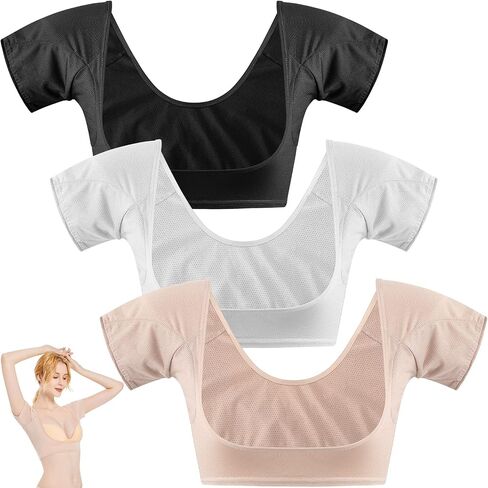 Zhanmai 3 Pcs Underarm Sweat Vest Armpit Sweat Proof Pads for Under Armpits Sweat Underarm Sweat Proof Pads for Women(Small,Black, Brown, Olive Green) in Saudi Arabia