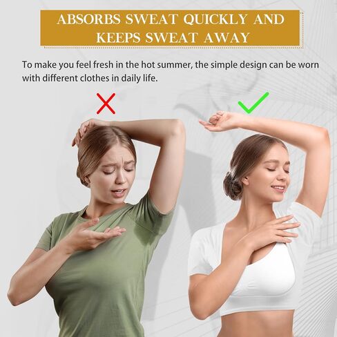 Zhanmai 3 Pcs Underarm Sweat Vest Armpit Sweat Proof Pads for Under Armpits Sweat Underarm Sweat Proof Pads for Women(Small,Black, Brown, Olive Green) in Saudi Arabia
