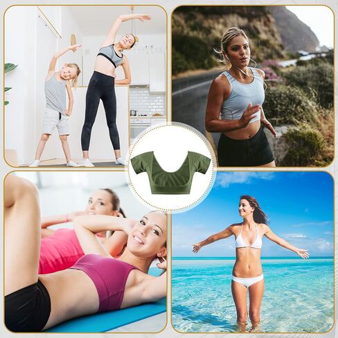 Zhanmai 3 Pcs Underarm Sweat Vest Armpit Sweat Proof Pads for Under Armpits Sweat Underarm Sweat Proof Pads for Women(Small,Black, Brown, Olive Green) in Saudi Arabia