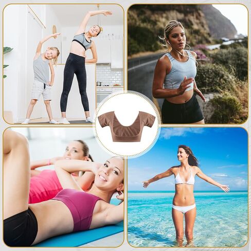Zhanmai 3 Pcs Underarm Sweat Vest Armpit Sweat Proof Pads for Under Armpits Sweat Underarm Sweat Proof Pads for Women(Small,Black, Brown, Olive Green) in Kuwait