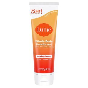 Lume Whole Body Deodorant - Invisible Cream Tube - 72 Hour Odor Control - Aluminum Free, Baking Soda Free, Skin Safe - 3.0 ounce (Clean Tangerine) in Kuwait
