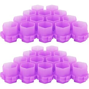 JOIKIT 400 PCS Tattoo Ink Cups, Purple Honeycomb Shape Pigment Holder Cups with Base Design for Holding Pigment Ink in Saudi Arabia