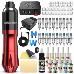 Wormhole Tattoo Gun Kit Cartridge for Beginners Rotary Tattoo Machine Kit Tattoo Pen Kit Tattoo Supplies WTK100