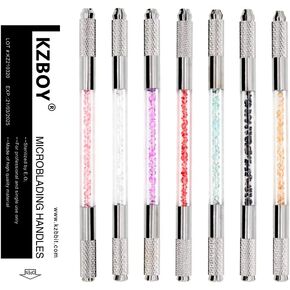 10 Multi-colors Double Sided Microblading Handles Individually Packaged with Lot # and Exp. Date for Microblades in Saudi Arabia