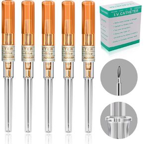 Catheter Needles - Lyuxzad 50Pcs Catheter Piercing Needles 14G IV Catheter Needles Ear Nose Piercing Needles Hollow Needles for Lip Tongue Navel Nipple Cartilage Belly Piercing Kit Piercing Tool