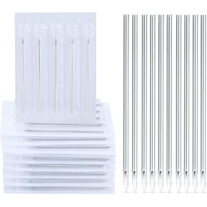 ChiMunllin 50PCS Stainless Steel Disposable Sterile Piercing Needles 14G 16G 18G 20G Piercing Needles Kits for Ear Nose Navel Nipple Lip Piercing Needles in Kuwait