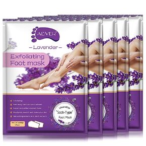 Foot Peel Mask - 5 Pack Foot Mask for Dry Dead Skin, Callus, Repair Rough Heels - Make Your Feet Baby Soft Get Smooth Silky Skin - Lavender in Kuwait