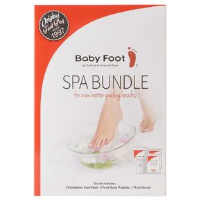 Baby Foot Spa Bundle - Original Exfoliant Foot Peel + 2 Foot Soaks and 1 Foot Scrub - Baby Feet Smoothening Foot Peel, Soak and Scrub - Citrus scent - Baby Soft Foot Exfoliation Bundle Set in Saudi Arabia