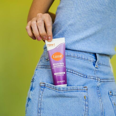 Lume Whole Body Deodorant - Invisible Cream Tube - 72 Hour Odor Control - Aluminum Free, Baking Soda Free, Skin Safe - 3.0 ounce Two-Pack (Unscented) in Kuwait