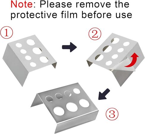 Emalla Tattoo Ink Cup Holder 2Pcs Tattoo Ink Caps Holder 7 Holes Stainless Steel Pigment Holder Cup Holder Stand for Makeup Tools in Kuwait