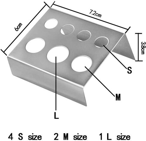 Emalla Tattoo Ink Cup Holder 2Pcs Tattoo Ink Caps Holder 7 Holes Stainless Steel Pigment Holder Cup Holder Stand for Makeup Tools in Kuwait