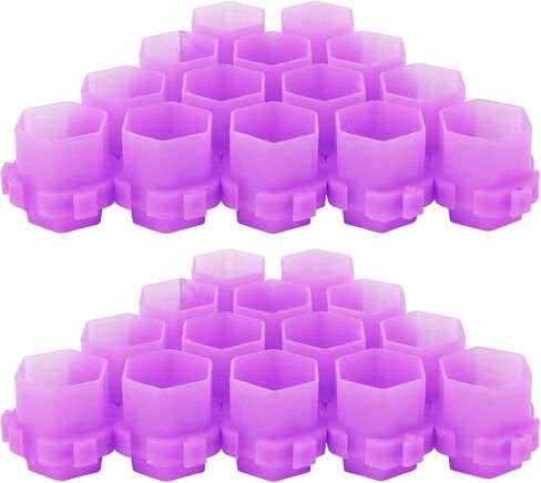 JOIKIT 400 PCS Tattoo Ink Cups, Purple Honeycomb Shape Pigment Holder Cups with Base Design for Holding Pigment Ink in Saudi Arabia
