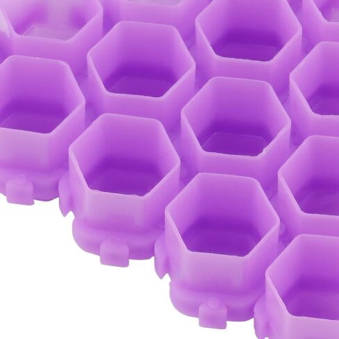 JOIKIT 400 PCS Tattoo Ink Cups, Purple Honeycomb Shape Pigment Holder Cups with Base Design for Holding Pigment Ink in Saudi Arabia