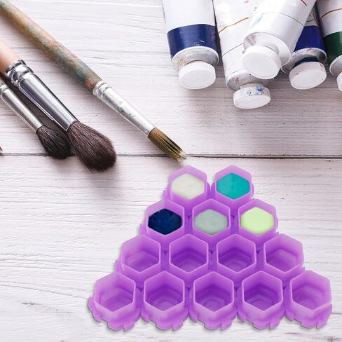 JOIKIT 400 PCS Tattoo Ink Cups, Purple Honeycomb Shape Pigment Holder Cups with Base Design for Holding Pigment Ink in Saudi Arabia