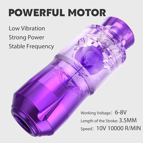 Wormhole Tattoo Kit,Wireless Tattoo Pen Kit, Cordless Tattoo Machine, Rotary Tattoo Pen for Beginner,Tattoo Machine Kit Professional Complete with Tattoo Cartridge Needles, Tattoo Supplies TK039 in Kuwait