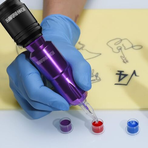 Wormhole Tattoo Kit,Wireless Tattoo Pen Kit, Cordless Tattoo Machine, Rotary Tattoo Pen for Beginner,Tattoo Machine Kit Professional Complete with Tattoo Cartridge Needles, Tattoo Supplies TK039 in Kuwait