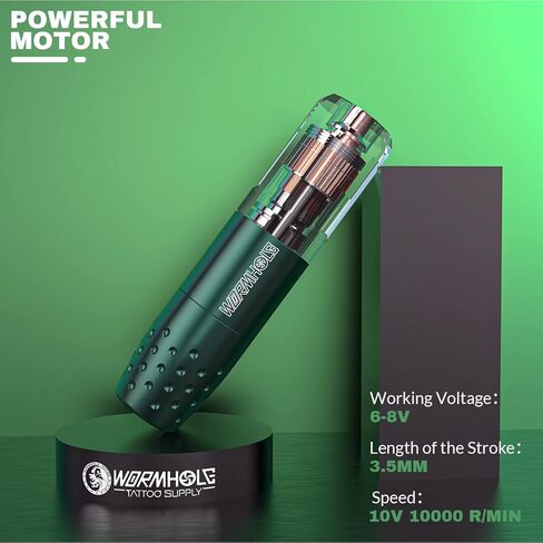 Wormhole Tattoo Kit,Wireless Tattoo Pen Kit, Cordless Tattoo Machine, Rotary Tattoo Pen for Beginner,Tattoo Machine Kit Professional Complete with Tattoo Cartridge Needles, Tattoo Supplies TK531 in Kuwait