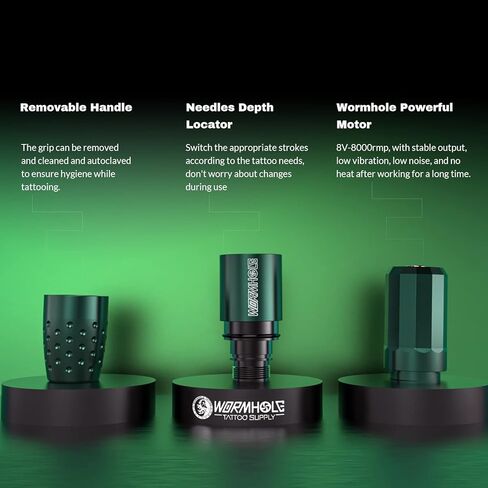 Wormhole Tattoo Kit,Wireless Tattoo Pen Kit, Cordless Tattoo Machine, Rotary Tattoo Pen for Beginner,Tattoo Machine Kit Professional Complete with Tattoo Cartridge Needles, Tattoo Supplies TK531 in Kuwait