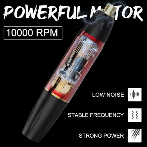 Wormhole Tattoo Pen Kit - Rotary Tattoo Kit for Beginners 20pcs Tattoo Cartridges Needles 10 Tattoo Ink Professional Complete Tattoo Pen KitTK001 in Kuwait