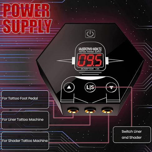 Wormhole Tattoo Pen Kit - Rotary Tattoo Kit for Beginners 20pcs Tattoo Cartridges Needles 10 Tattoo Ink Professional Complete Tattoo Pen KitTK001 in Kuwait