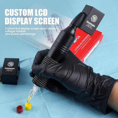 Dragonhawk Wireless Tattoo Kit, S12 Rotary Tattoo Pen Machine Gun, 2 Replaceble Batteries for Long Run Time, Tattoo Kit for Beginner Play & Learn in Saudi Arabia