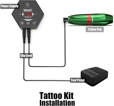 Wormhole Tattoo Kit, Tattoo Machine Kit for Beginner,Tattoo Machine Kit Professional Complete with Tattoo Cartridge Needles/Tattoo InkTK614 in Kuwait