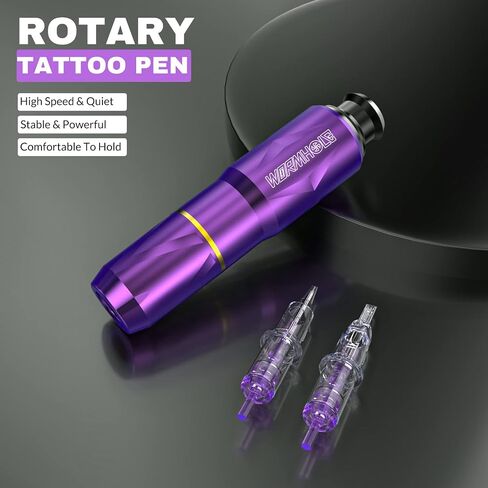 Wormhole Tattoo Kit, Rotary Tattoo Machine Kit Complete Tattoo Gun Kit Tattoo Pen Kit for Beginners with 40 Tattoo Cartridge Needles 30ml Tattoo Ink WTK174 in Saudi Arabia
