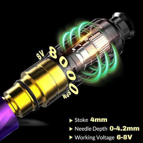 Wormhole Tattoo Kit, Rotary Tattoo Machine Kit Complete Tattoo Gun Kit Tattoo Pen Kit for Beginners with 40 Tattoo Cartridge Needles 30ml Tattoo Ink WTK174 in Saudi Arabia