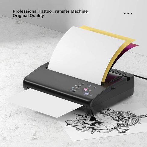 آلة طباعة استنسل نقل الوشم من Tattoer، طابعة ناسخة حرارية لاستنسل الوشم، آلة نقل طابعة استنسل الوشم للوشم، مجموعة الوشم، آلة الوشم مع 10 قطع من الورق، إصدار جديد in Kuwait
