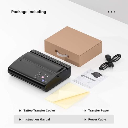 آلة طباعة استنسل نقل الوشم من Tattoer، طابعة ناسخة حرارية لاستنسل الوشم، آلة نقل طابعة استنسل الوشم للوشم، مجموعة الوشم، آلة الوشم مع 10 قطع من الورق، إصدار جديد in Kuwait