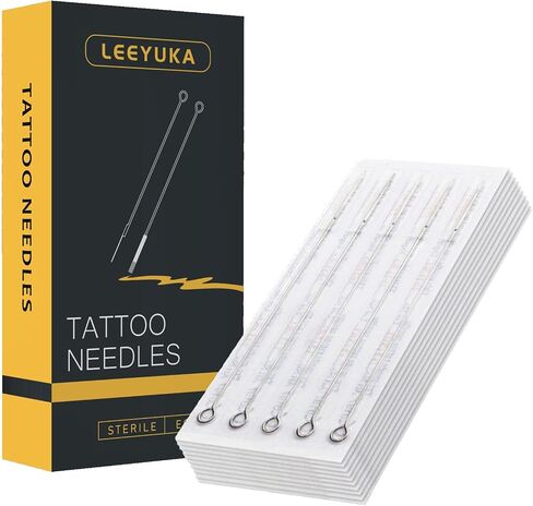 Tattoo Needles - LEEYUKA 100pcs Stick and Poke Needles #12 3RL 5RL 7RL 9RL 3RS 5RS 7RS 9RS 5M1 7M1 Assorted in Saudi Arabia