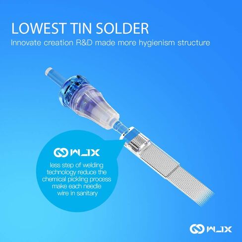 WJX Tattoo Cartridges 20Pcs Disposable Needles Bugpin Round Liner 1001RL in Kuwait