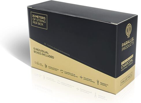 Parallel Products - Premium Eyebrow Mapping String for Microblading - Pre-Inked - 1 mm Charcoal Thread - Essential Brow Microblading Supplies - 15 Meters per Box in Saudi Arabia