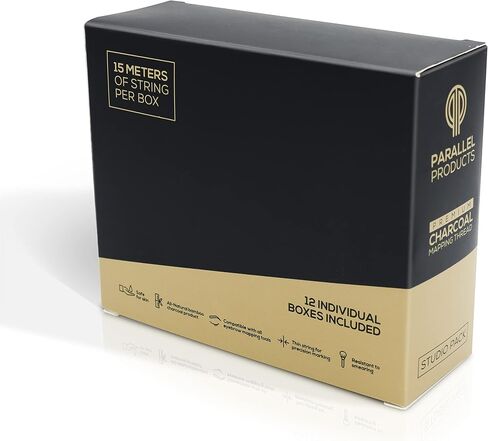 Parallel Products - Premium Eyebrow Mapping String for Microblading - Pre-Inked - 1 mm Charcoal Thread - Essential Brow Microblading Supplies - 15 Meters per Box in Saudi Arabia