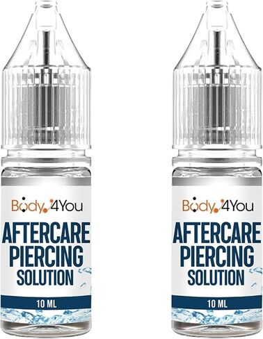 منظف ​​ملحي للعناية اللاحقة من BodyJ4You - يقيس غضروف الأذن والأنف والشفاه والبطن - علاج طبيعي للشفاء - ملح البحر وزيت شجرة الشاي والصبار - حجم السفر 0.33 أونصة سائلة (10 مل) in Kuwait