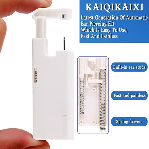 KAIQIKAIXI 2Pcs Ear Piercing Kit Automatic And Painless Ear Nail Gun Disposable Aseptic Household Ear Piercing Gun Portable Ear Piercing Gun Group Ear Piercing Tools (3mm, Golden) in Kuwait