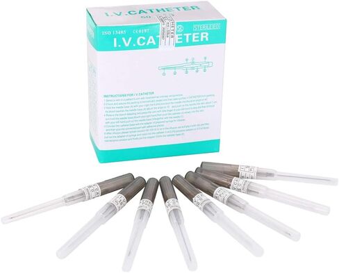Catheter Piercing Needles,50Pcs Mixed IV Catheter Needles 14G 16G 18G 20G and 22G Ear Nose Piercing Needles Hollow Needles for Lip Tongue Belly Navel Nipple Cartilage Piercing Kit in Kuwait