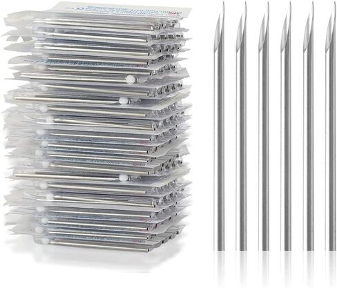 Body Piercing Needles, ATOMUS 10pcs 14G Stainless Steel Sterile Disposable Ear Nose Navel Nipple Lip Piercing Needles in Saudi Arabia