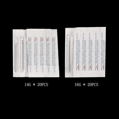 Body Piercing Needles, ATOMUS 10pcs 14G Stainless Steel Sterile Disposable Ear Nose Navel Nipple Lip Piercing Needles in Saudi Arabia