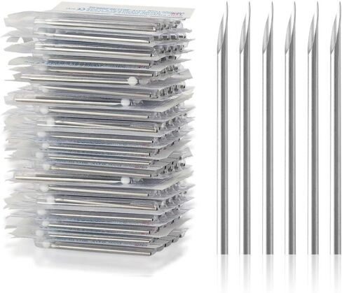 Body Piercing Needles, ATOMUS 10pcs 14G Stainless Steel Sterile Disposable Ear Nose Navel Nipple Lip Piercing Needles in Saudi Arabia