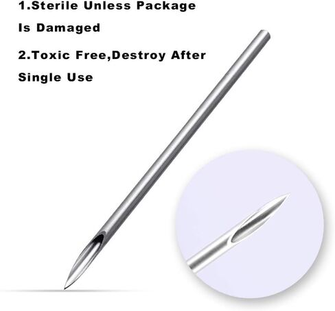 Body Piercing Needles, ATOMUS 10pcs 14G Stainless Steel Sterile Disposable Ear Nose Navel Nipple Lip Piercing Needles in Saudi Arabia