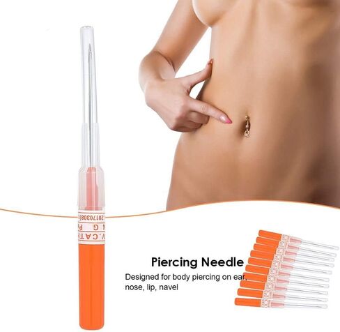 Catheter Piercing Needles 10Pcs 18 Gauge Ear Nose Piercing Needles IV Catheter Needles for Piercing Cleaned Body Tattoo Tools Piercing Kit Piercing Supplies in Kuwait