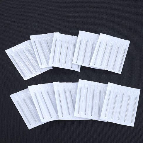 ChiMunllin 50PCS Stainless Steel Disposable Sterile Piercing Needles 14G 16G 18G 20G Piercing Needles Kits for Ear Nose Navel Nipple Lip Piercing Needles in Kuwait