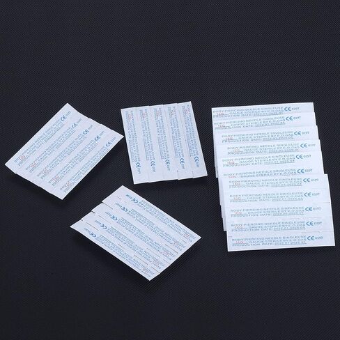 ChiMunllin 50PCS Stainless Steel Disposable Sterile Piercing Needles 14G 16G 18G 20G Piercing Needles Kits for Ear Nose Navel Nipple Lip Piercing Needles in Kuwait