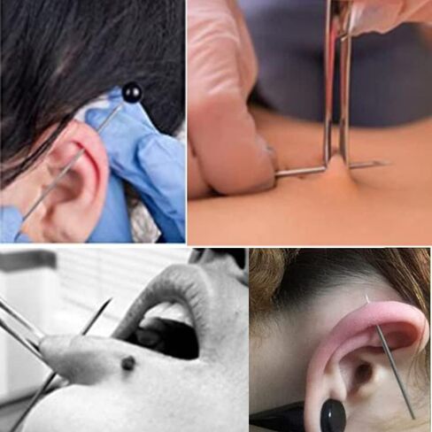 ChiMunllin 50PCS Stainless Steel Disposable Sterile Piercing Needles 14G 16G 18G 20G Piercing Needles Kits for Ear Nose Navel Nipple Lip Piercing Needles in Kuwait